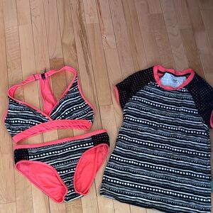 Title Nine Black and Pink Bikini Set